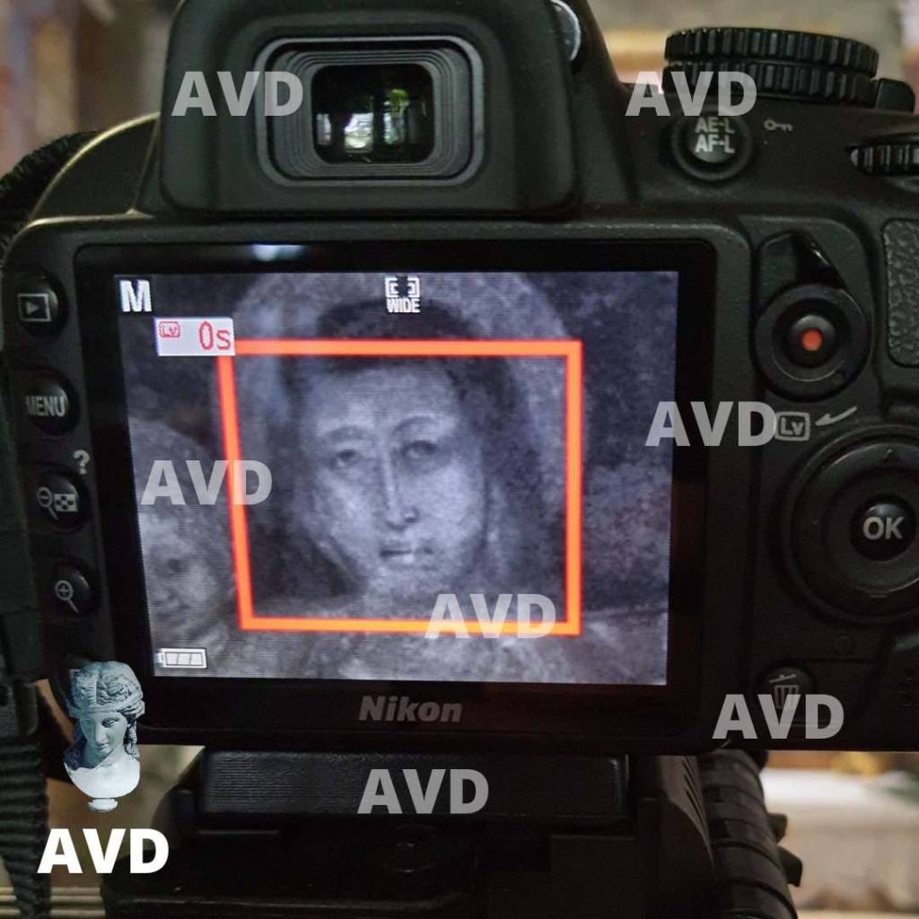 Fotogramma infrarosso su affresco madonna delle grazie anguillara sabazia roma